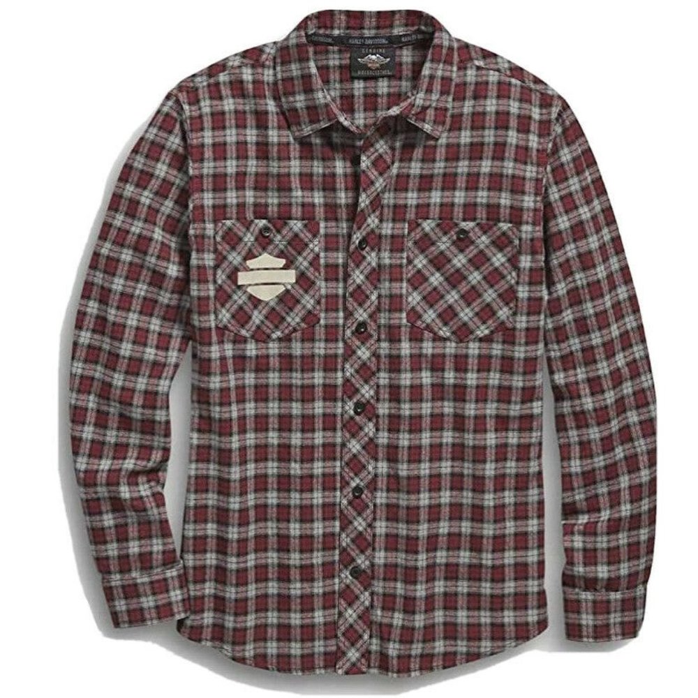 Harley Davidson Plaid Shoulder Graphic Flannel